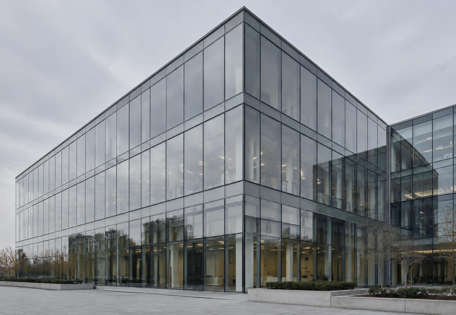 Modern office building with a glass façade